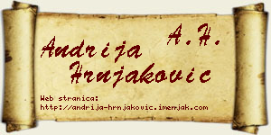 Andrija Hrnjaković vizit kartica